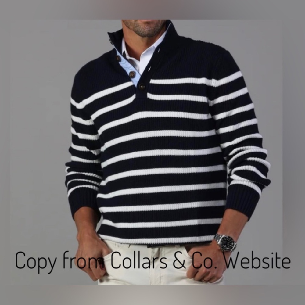 Collars & Co. NWOT Quarter Button Sweater Men XL